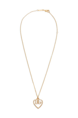 Кулон с логотипом Strass, золотой DOLCE & GABBANA WNR8S7W1111ZOO00