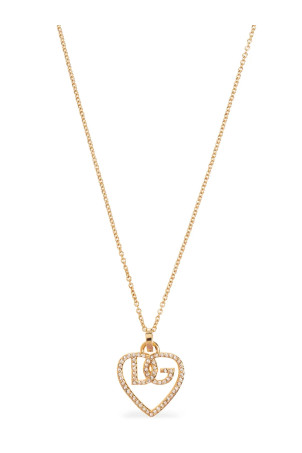 Кулон с логотипом Strass, золотой DOLCE & GABBANA WNR8S7W1111ZOO00
