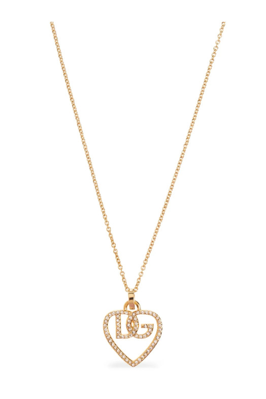 Кулон с логотипом Strass, золотой DOLCE & GABBANA WNR8S7W1111ZOO00