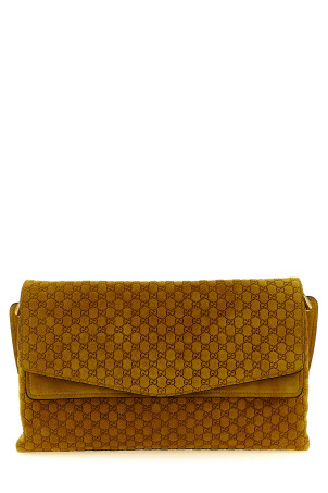 Средняя замшевая сумка через плечо GG, желтого цвета GUCCI 857622AAF0P7702