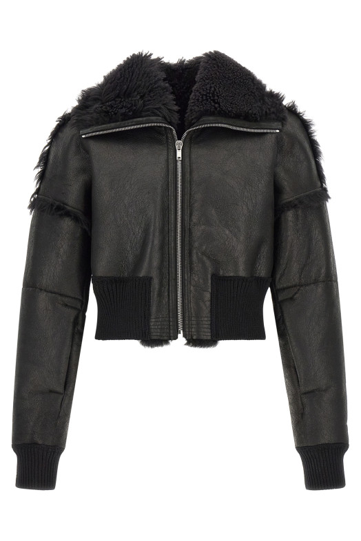 'Flight Jkt Cropped' bomber jacket Black