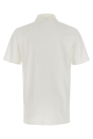 'Leather Tab' polo shirt White