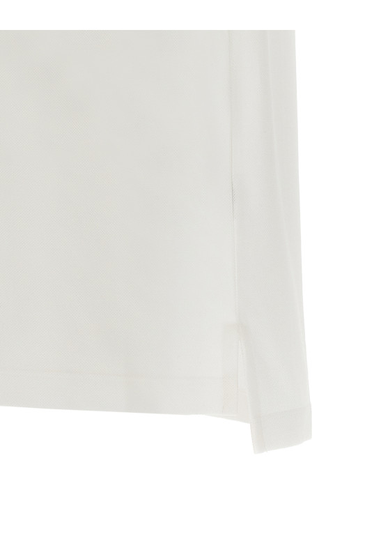 'Leather Tab' polo shirt White