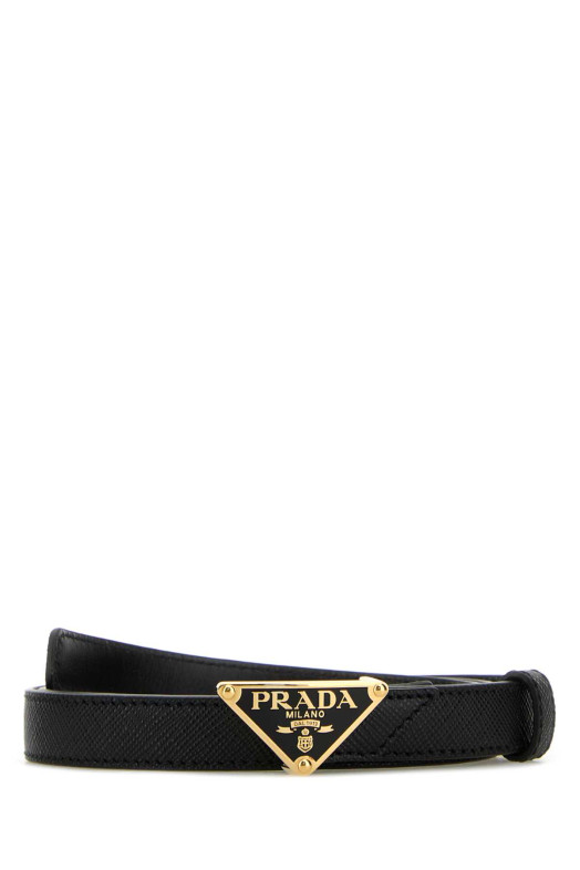 Черный кожаный ремень Black PRADA (1CC621053)
