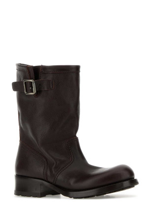 Chocolate leather ankle boots PRADA (1U275OF040V69)