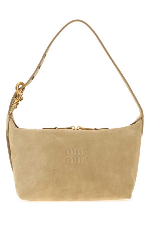 Beige suede shoulder bag MIU MIU (5BC2162CSS)
