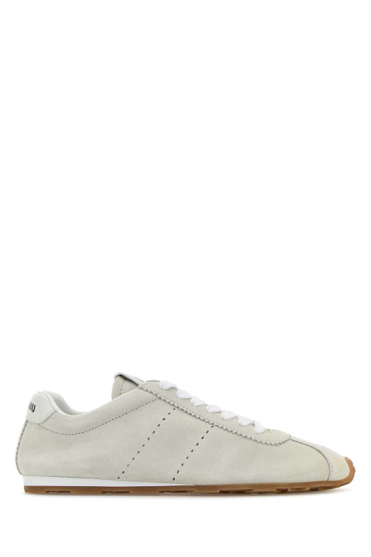 White suede Plume sneakers Black MIU MIU (5E114EF005054)
