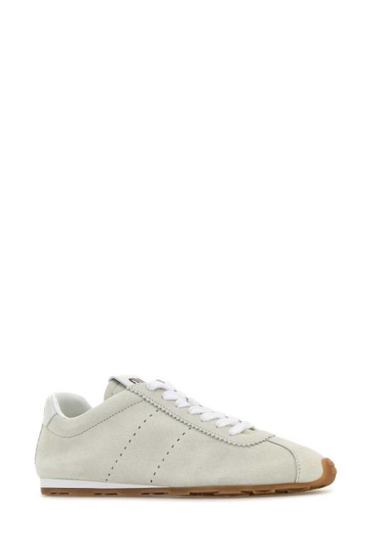 White suede Plume sneakers Black MIU MIU (5E114EF005054)