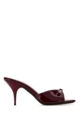 Burgundy leather mules MIU MIU (5XX665F075069)