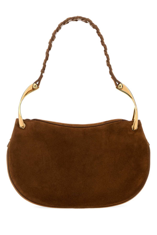 Коричневая замшевая сумка через плечо Wishbone от ALEXANDER MCQUEEN (8746081HBEB)