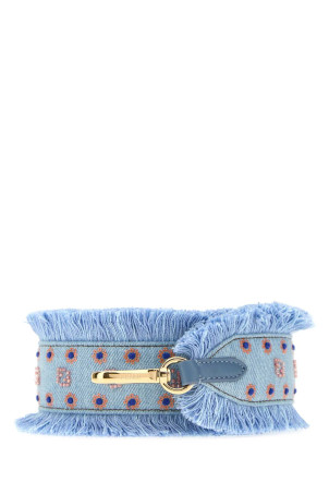 Light-blue denim You shoulder strap FENDI (8AX013B126)