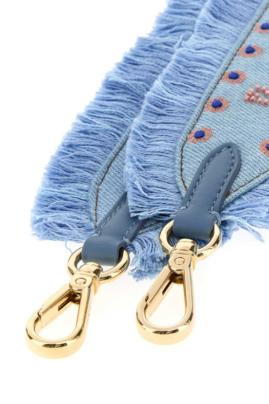 Light-blue denim You shoulder strap FENDI (8AX013B126)