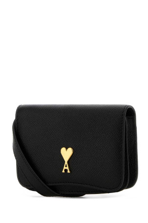 Black leather Paris Paris crossbody bag AMI (USL102AL0036)