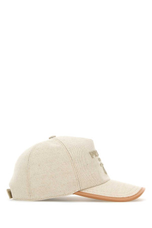 Melange sand cotton blend baseball cap PRADA (2HC179ZPX)