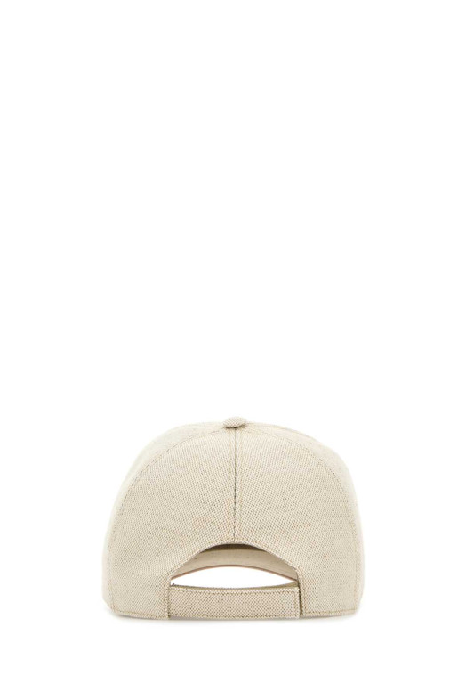 Melange sand cotton blend baseball cap PRADA (2HC179ZPX)