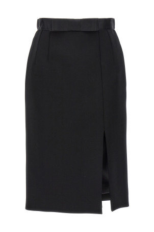 Wool pencil skirt Black