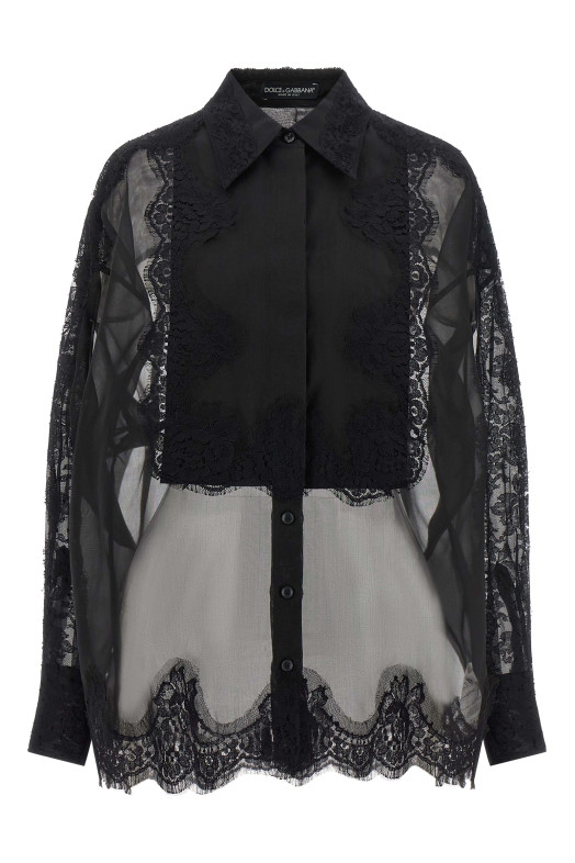 Віскозна сорочка чорного кольору DOLCE & GABBANA F5Q31TFU1BUN0000