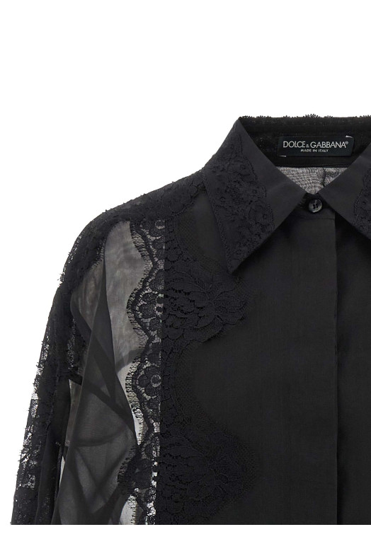 Віскозна сорочка чорного кольору DOLCE & GABBANA F5Q31TFU1BUN0000