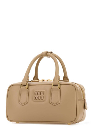 Beige leather Arcadie handbag MIU MIU (5BB142VOONACR3)