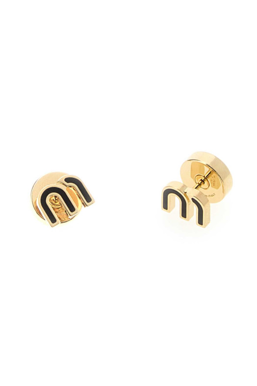 Black metal earrings Black MIU MIU (5JO9112F6T)