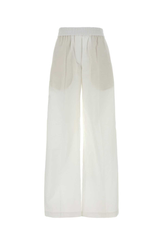 White cotton blend wide-leg pant BRUNELLO CUCINELLI (M0F79P9131)