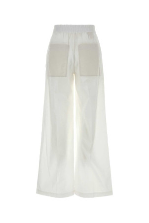 White cotton blend wide-leg pant BRUNELLO CUCINELLI (M0F79P9131)