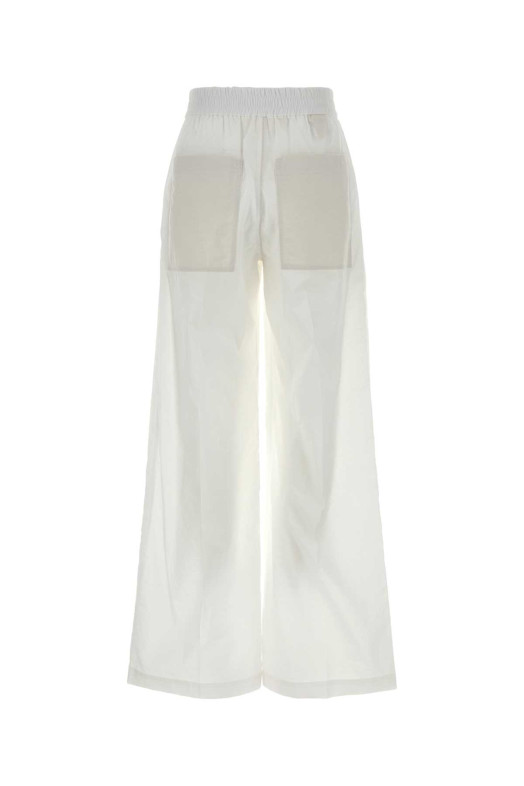 White cotton blend wide-leg pant BRUNELLO CUCINELLI (M0F79P9131)