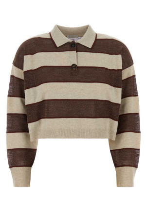 Embroidered wool blend polo shirt BRUNELLO CUCINELLI (M16221605)