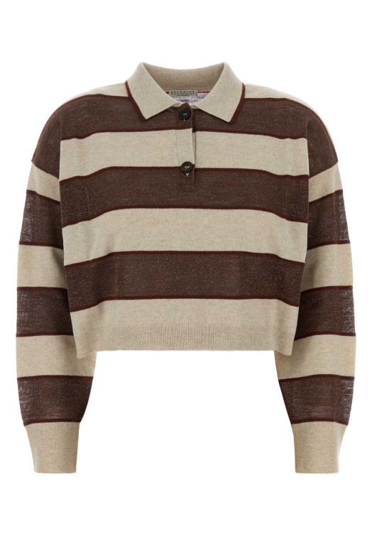 Embroidered wool blend polo shirt BRUNELLO CUCINELLI (M16221605)