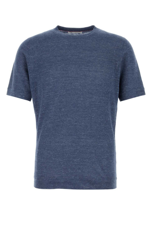 Blue linen blend sweater BRUNELLO CUCINELLI (M2L00340)