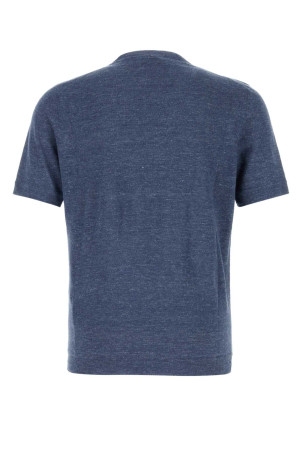 Blue linen blend sweater BRUNELLO CUCINELLI (M2L00340)