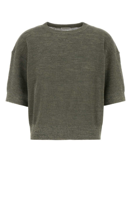Sage green linen blend sweater BRUNELLO CUCINELLI (M8Q257100)