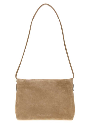 Beige suede shoulder bag BRUNELLO CUCINELLI (MBDLD2808)