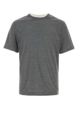 Dark grey jersey t-shirt BRUNELLO CUCINELLI (MD8217427)