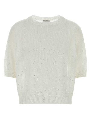 White linen blend sweater Beige BRUNELLO CUCINELLI (MDT746400)