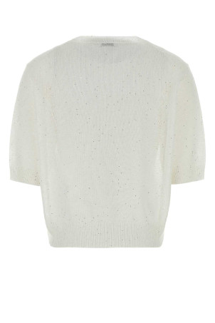 White linen blend sweater Beige BRUNELLO CUCINELLI (MDT746400)