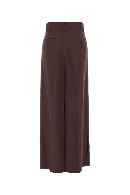 Aubergine viscose blend wide-leg pant BRUNELLO CUCINELLI (MH126P8884)