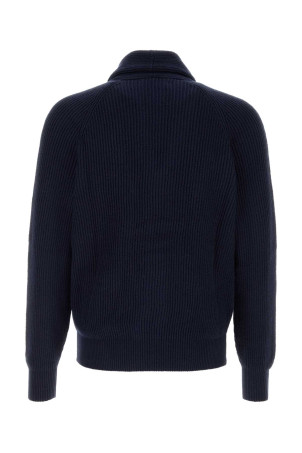Navy blue cotton cardigan BRUNELLO CUCINELLI (MNI708606)