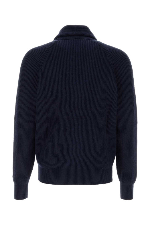 Navy blue cotton cardigan BRUNELLO CUCINELLI (MNI708606)