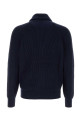 Navy blue cotton cardigan BRUNELLO CUCINELLI (MNI708606)