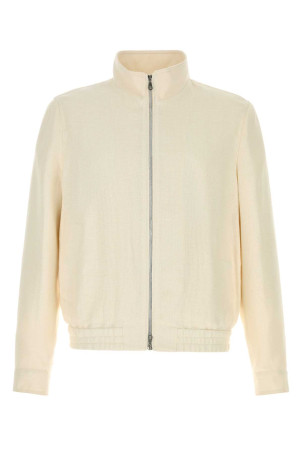 Ivory silk blend jacket BRUNELLO CUCINELLI (MZ4036580)