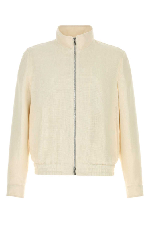 Ivory silk blend jacket BRUNELLO CUCINELLI (MZ4036580)