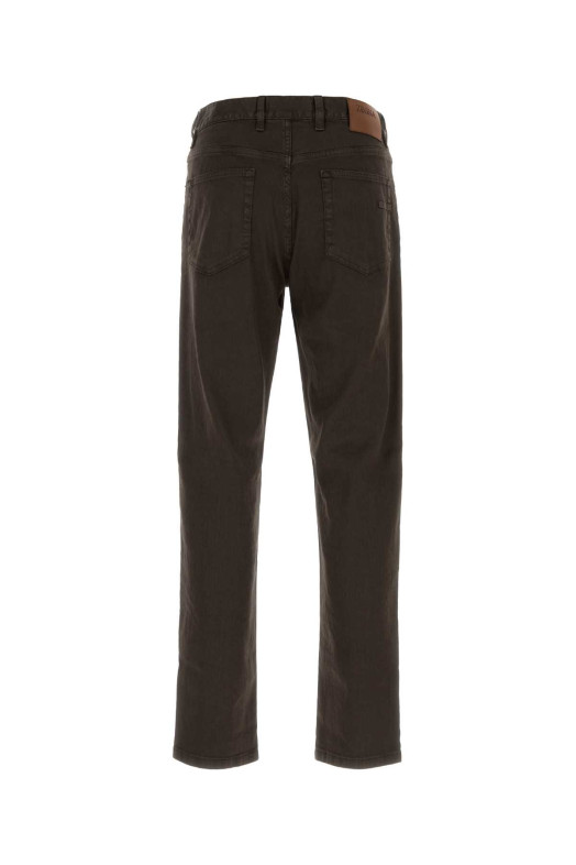Brown stretch linen blend pant ZEGNA (RUHP16A3CITY)