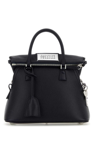 Navy blue leather mini 5AC handbag MAISON MARGIELA (SB1WG0037P5348)