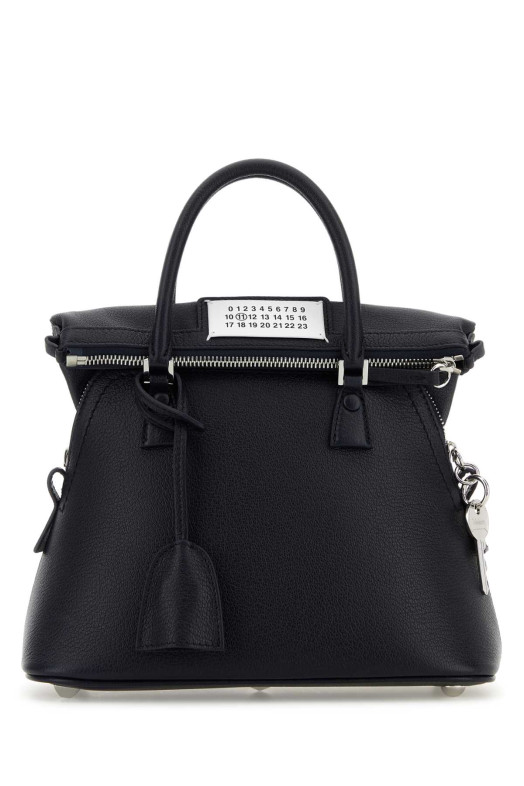 Navy blue leather mini 5AC handbag MAISON MARGIELA (SB1WG0037P5348)