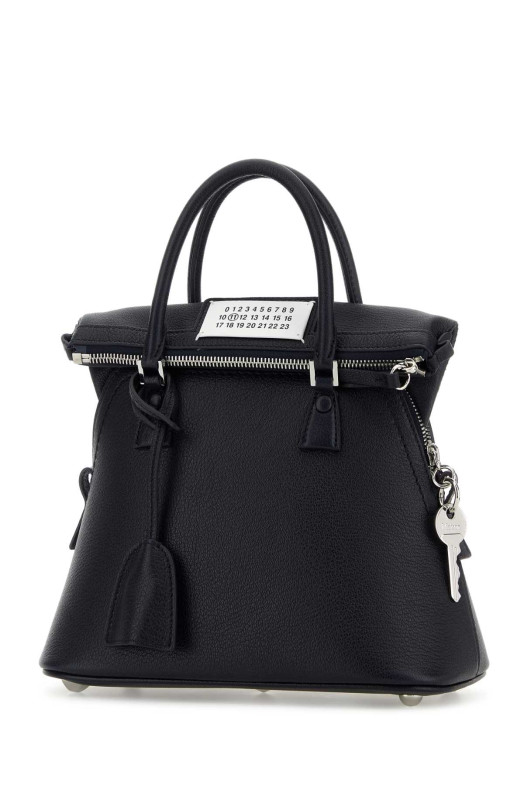 Navy blue leather mini 5AC handbag MAISON MARGIELA (SB1WG0037P5348)