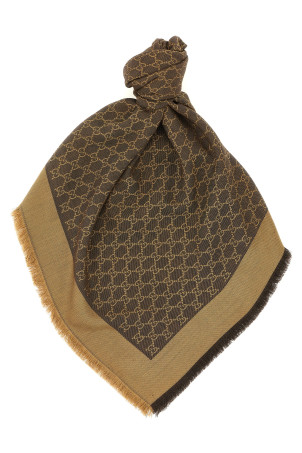 Шаль з вовни та шовку GG Brown GUCCI 8555393GA482579