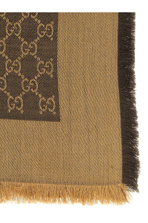 Шаль з вовни та шовку GG Brown GUCCI 8555393GA482579