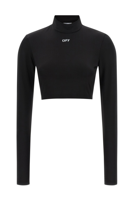 'Off Stamp' crop top Black