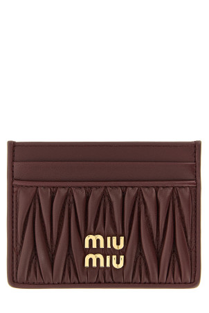 Matelassé nappa cardholder Bordeaux